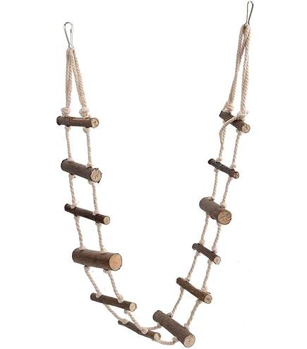 Hamster Wooden Bridge & Climbing Ladder - 25.6" Bendable Toy For Dwarf Syrian Hamsters, Mice, Gerbils, Sugar Gliders