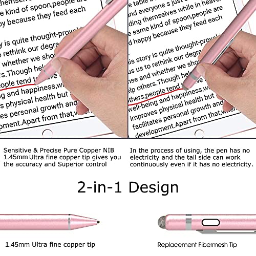 KECOW Stylus Digital Pen for Touch Screens, 1.45mm Fine Elastic Tip