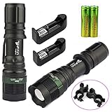 NEW 2X Flashlight 10000 Lumen Zoomable CREE XML T6 LED Torch Tactical Light Aluminum