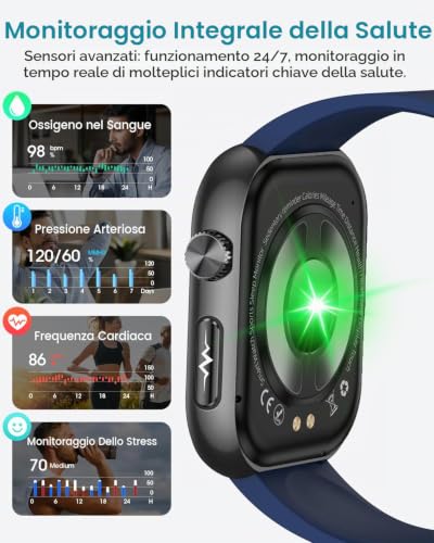 2026 New Men's Smartwatch with ECG, HRV, Uric Acid, Blood Pressure, 1.97 Inches AMOLED Health Fitness Watch with 24H Heart Rate Monitor, SpO2, Sleep, BMI, Temperature, iOS Android