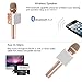 TOSING 008 Wireless Bluetooth Karaoke Microphone，Louder Volume 10W Power, More Bass, 3-in-1 Portable Handheld Double Speaker Mic Machine for Android/PC (Rose Gold)