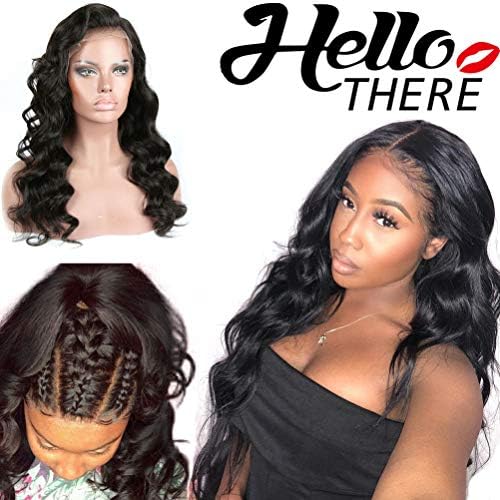 13x6 Lace Front Wigs Human Hair Pre Plucked Brazilian Virgin Body Wavy Human Hair Wigs for Black Women Real Remy Full Human Hair Lace Wigs with Baby Hair Natural Color 20 inch 130% Density