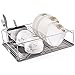 INTEY Chrome Dish Rack, Dish Drainer, Dish Drying Rack for Kitchen, Metal Chrome