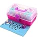 Shopafun Storage Organizer - Fits Shopkins, LOL Dolls, Shoppies - Mini Packs Toy Carrying Case (2 Trays, 3 Levels, 2 Mats) Pink / BPA Free by Felix and Wise