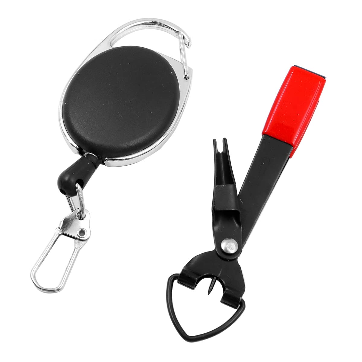 Shiwaki Fly Fishing Knot Tying Tools, Zinger Retractor Combo, Fishing Quick Fixing Tool, Retractor, Multifunction Fishing Line (Reddish black)