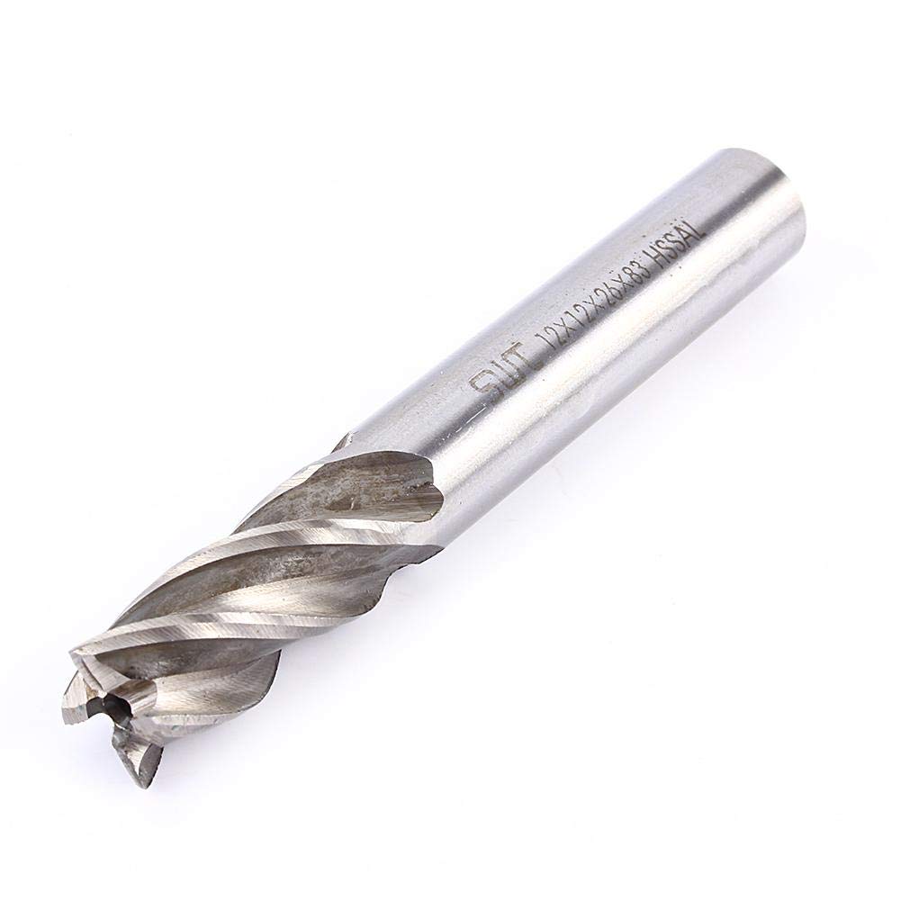 12mm 4 Flutes End Mill, 1 Piece Straight Shank End Milling Cutter Tool Drill Bit Tool for Wood Steel Iron
