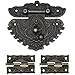2Pcs Antique Small Box Hinges 1Pcs Antique Latch Hook Hasp 60Pcs Rivet Jewelry Box Hinges and Latches for DIY Jewelry Box