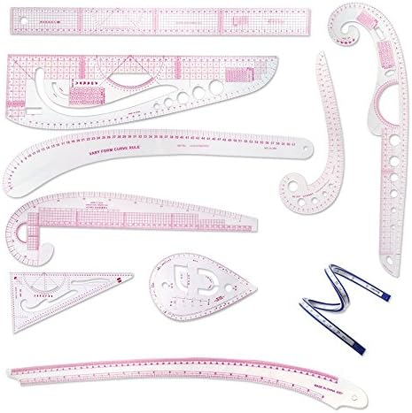 Day Gear 10 Stlye Fashion Ruler Set PGM Vary Form Curve French Curve Pattern Grading Rulers Curve Stick Pattern Design Ruler Set, Design Craft Sewing Tool