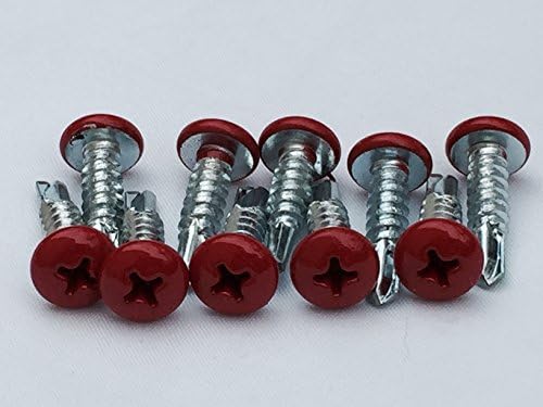 Brand Colored Self-Tapping Lacrosse Head Screws - 10 Pack in Red