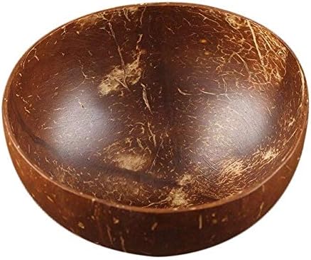 wowobjects KITCHY Natural Log Coconut Shell Decorative Bowl, Brown