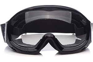 'Fit Over Glasses' Anti-fog Riding Goggles with Sponge Liner Adjustable Elastic Headband