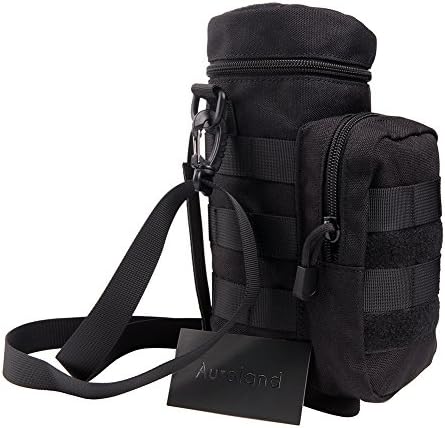 Auroland Tactical MOLLE Water Bottle Pouch Holder for Outdoor Camping Hiking Hunting with Carrying Shoulder Straps