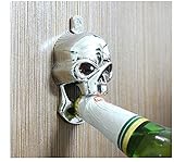 MYTANG Metal Harley Chrome Skull Wall Mounted Bottle Beer Opener