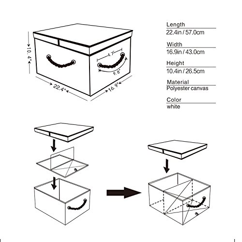 image for StorageWorks Polyester Storage Box with Double-open Lid and Strong Cot