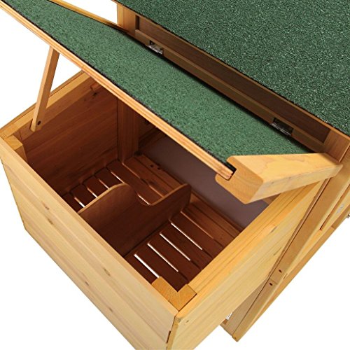 75" Wooden Chicken Coop Poultry Cage Backyard Hen House Rabbit Hutch w/Nest Box
