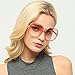 Sunglasses for Women WISH CLUB Classic Oversized Women Sunglasses Uv400 Protection All-match Large Frame Tansparent Ocean Eyewear