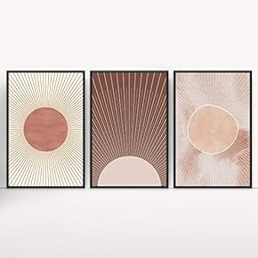 signwin 3 Piece Framed Canvas Wall Art Geometric...