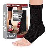 POWERLIX Ankle Brace Compression Support Sleeve (Pair) for Injury Recovery, Joint Pain and More. Achilles Tendon Support, Plantar Fasciitis Foot Socks with Arch Support, Eases Swelling
