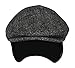 Folie Co. Medium 100% Wool Herringbone Winter Ivy Cabbie Hat w/Earflaps – Driving Hat Grey