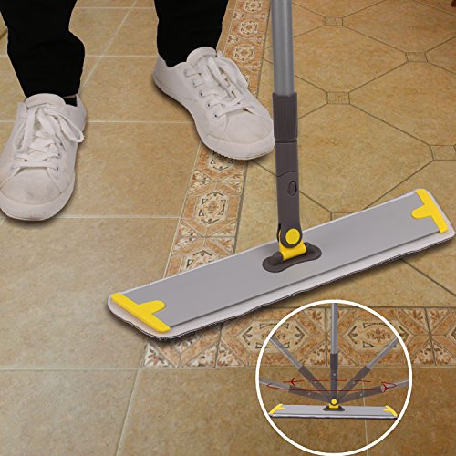 MOP For Wood Floor,3 Wet&Dry Reusable Refill Microfiber Duster for Tie Hardwood Cleaning - Thumbnail 3