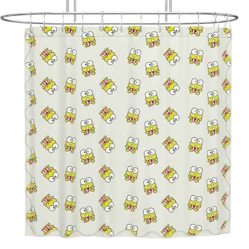 Franco Collectibles Sanrio Keroppi - Cortina de Ducha de Microfibra para bano, 72 x 72 Pulgadas (Producto Oficial)