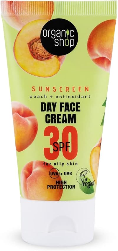 Organic Shop Suncare Day Face Cream SPF 30 Oily Skin Broad Spectrum UVA UVB 50ml