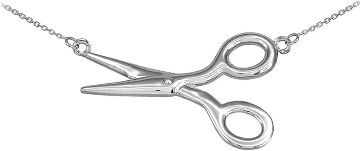Amazon Com Hair Stylist Sideways Scissor Necklace In High Polish