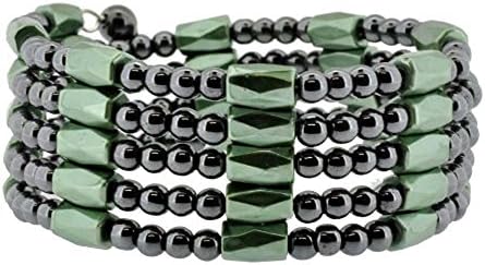 Women's Forest Green Magnetic Simulated Hematite Bead Necklace, Hematite Bracelet, Hematite Wrap, Hematite Anklet, HW17