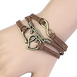 CAETLE ®Fashion Lady Retro Infinity Love Double Heart Best Friend Rope Bracelet Gift