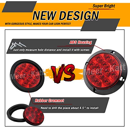 image for Meerkatt (Pack of 4) 4 Inch Round Red LED Super Flux F3 Piranha Extra 