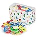 Premium Magnetic Numbers + Hanging Storage Basket - 52 Brightly Colored Wooden Magnets – Educational Fun & Preschool Learning – 4 Sets of 0-9 & 12 Math Symbols. Great Gift for Math Skills!