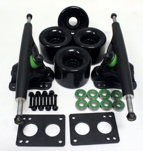 Landyachtz Bear GRIZZLY 852s Longboard Trucks, 76mm BLACK Pro Wheels Package