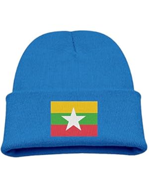 Flag Of Myanmar Kid's Hats Winter Funny Soft Knit Beanie Cap Children Unisex