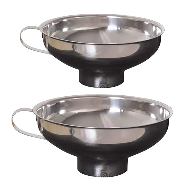 Lovemay 2 Stück Marmeladentrichter Trichter Edelstahl Einmachtrichter Einfülltrichter Marmelade Filter Set mit Griff (Größe S
