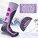 Zacro 2 Pair Ski Socks for Women - Thicken and Lengthen Outdoor Skiing Socks, Snowboard Socks for Skiing or Snowboarding, Size: US 5-7 (Purple)