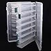 Docooler 27184.7CM Double Sided High Strength Transparent Visible Plastic Fishing Lure Box 14 Compartments with Drain Hole Fishing Tackle