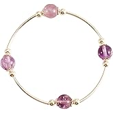 J&C DIY IMAGE 925 Sterling Silver Blessing Bracelets for Women,8mm Purple Crystal Charm Trendy Bracelets,Mother's Day Jewelrys Gift for Lover
