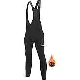 Santic Men's Winter Fleece Pro Cycling Bib Pants 4D Padded Thermal Cold Weather Bike Riding Pants with Pockets