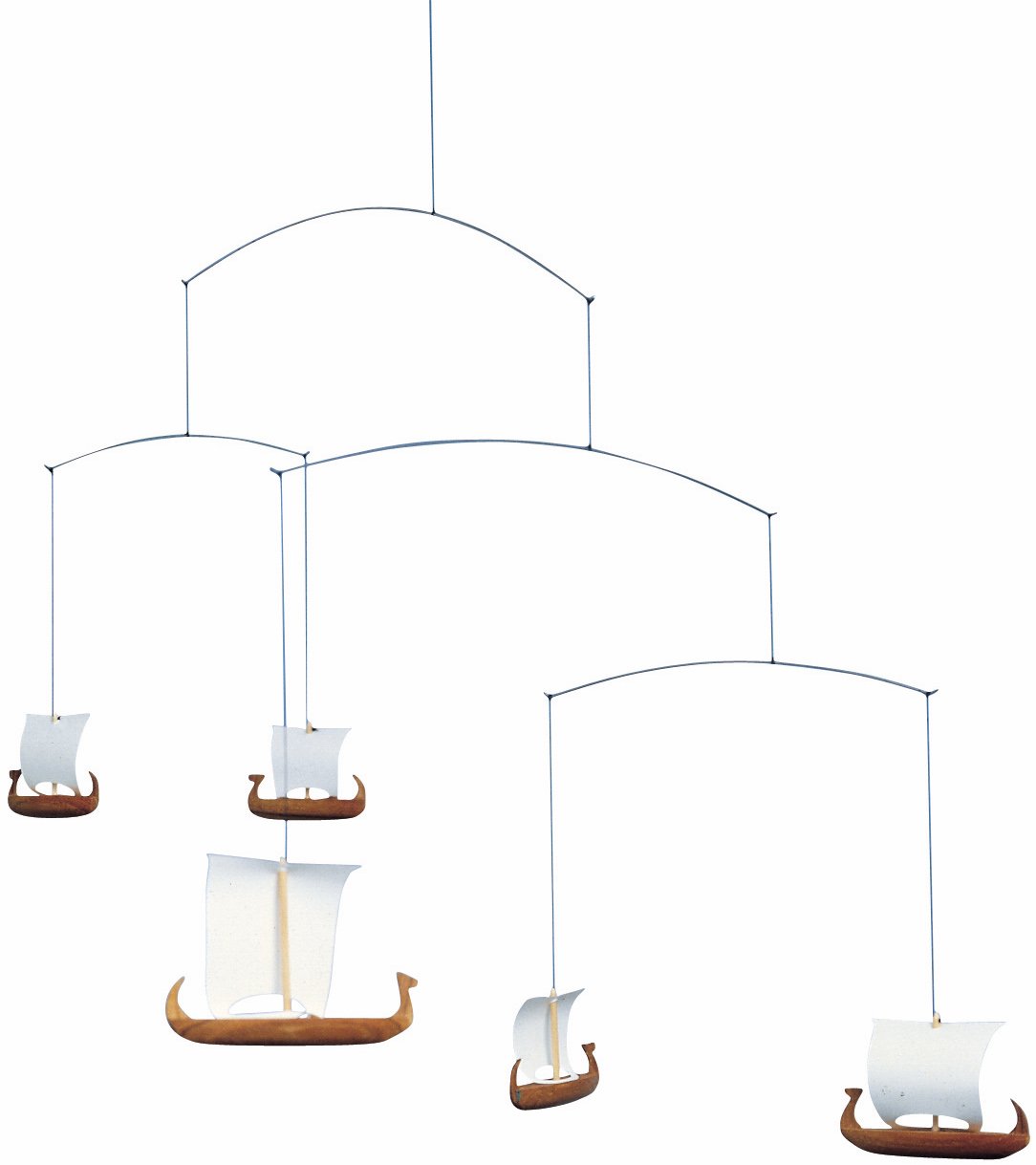 Flensted Mobiles Viking s 5 Hanging Mobile - 26 Inches - Teak