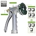 Heavy Duty Metal Garden Hose Nozzle Combo; 1 Adjustable Sprayer Nozzle for Cleaning and Car Washing + 1 5-Pattern Spray Nozzle for Garden Watering