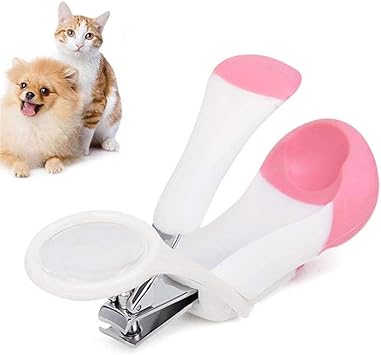 Hamkaw Coupe Ongles Avec Loupe Tondeuse Pour Tondeuse Pour Animaux De Compagnie Steady Grip Inschmerz Pour Pintade Lapin Hamster Bandit Petit Chien Chat Loupe 2 5x Rosa Amazon De Kuche Haushalt