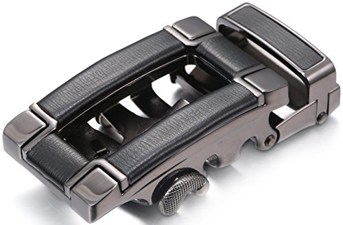 Marino Ratchet Click Belts for Men - Mens Comfort Genuine Leather Dress Belt - with Automatic Buckle, Enclosed in an Elegant Gift Box - Black - Adjustable from 28" to 44" Waist