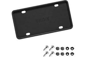 YALOK Black Silicone License Plate Frame with Drainage Holes, Universal US Car License Plate Bracket Holder. Rust-Proof, Rattle-Proof, Weather-Proof Car Accessories (Black/1PCS)