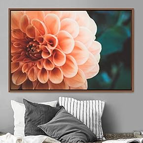 signwin Framed Canvas Wall Art Blooming Closeup Botanical...