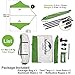 Naturehike Lightweight Camping Tarp Shelter Beach Tent Sun Shade Awning Canopy with Tarp Poles, Portable Waterproof Sun-proof 204.7x181/157.5x137.8 for Hiking Fishing Picnic (Green&Grey-L)
