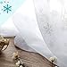 White 63 inch Long Sheer Curtains with Snowflake Design Drapes Christmas Winter Rod Pocket Snow Window Curtains 2 Panels