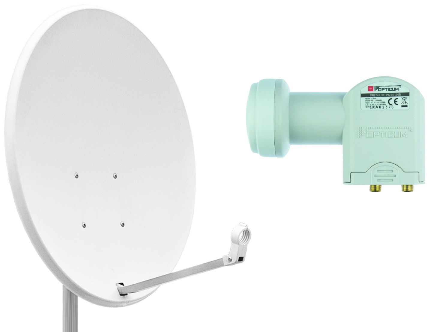 TV e Home Cinema Opticum X80 satellitareAntenna 80 cm con Twin LNB LTP04H Acciaio antracite