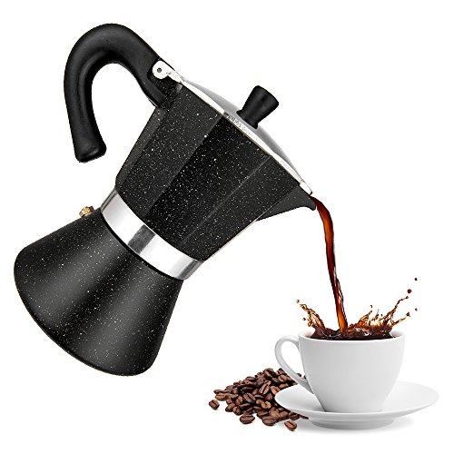 TopHomer Espresso Coffee Maker Moka Pot Stovetop 6 Cup Machine With Large Handle To Prevent Burns Induction Coffee Cooker for Home and Office Use