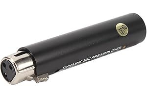ZUNATE In line Microphone Pream, DM1 Active Inline Mic Preamp Mic Booster Preamplifier with 28dB Gain, Mic Activator