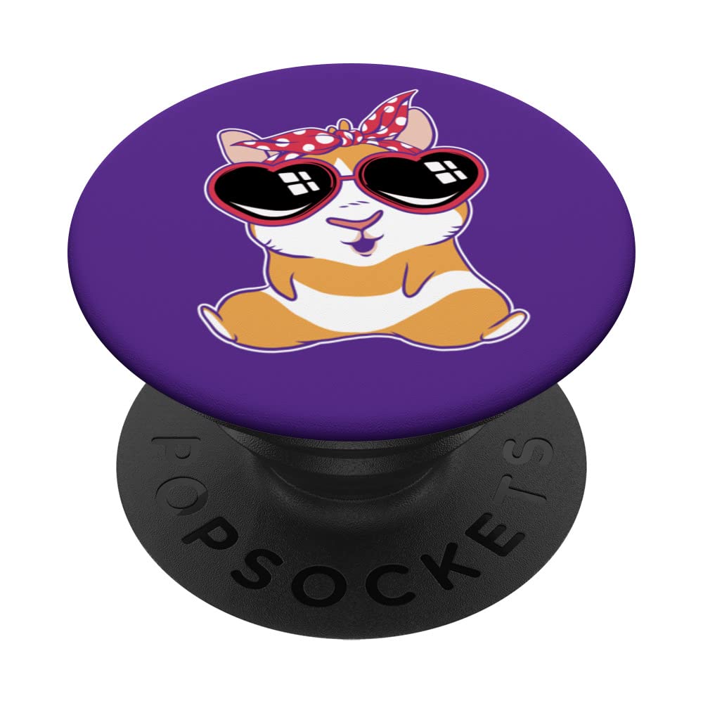 Girl Guinea Pig With Sunglasses Women Guinea Pig PopSockets Swappable PopGrip